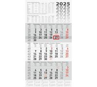 BRUNNEN Calendario da 3 mesi 2025, grigio, 300 x 560 mm