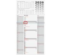 BRUNNEN Calendario da 3 mesi 2026, grigio, 300 x 560 mm