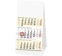 BRUNNEN Calendario da tavolo da 3 mesi 2026 | 100 × 120 mm, bianco/giallo chiaro