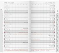 BRUNNEN Calendario mensile di ricambio mod. 751 2026 | 87 × 153 mm, cartone bianco