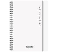 BRUNNEN Calendario scolastico (2024/2025) "Plain White", 2 pagine = 1 settimana, A5, 208 pagine, bianco