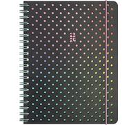 BRUNNEN Calendario scolastico "Disco" 2023/2024 2 pagine = 1 settimana A6 nero/rosa