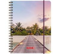 BRUNNEN Calendario scolastico Paradise 2023/2024, 2 pagine = 1 settimana, formato A6, multicolore