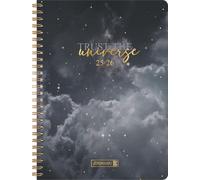 BRUNNEN Calendario scolastico Style (2025/2026) "Clouds", 2 pagine = 1 settimana, A5, 160 pagine, busta in PP, grigio