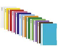 Brunnen - Cartellina portadocumenti formato A4, colori assortiti, in pellicola di polipropilene, copertina trasparente