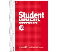 Brunnen Collegeblock - Block notes con rilegatura spirale, 4 fori, a quadretti, 70 g/mq, formato A4