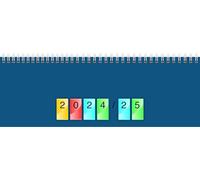 BRUNNEN Dataline - Quaderno orizzontale modello 771 (2025), 1 pagina = 1 settimana, 297 × 105 mm, 96 pagine, copertina in cartone, blu