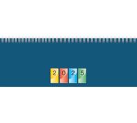 BRUNNEN Dataline - Taccuino orizzontale, modello 772 (2025), 2 pagine = 1 settimana, 297 × 105 mm, 112 pagine, copertina in cartone, blu