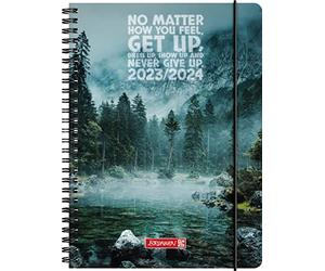 BRUNNEN Diario scolastico "Get Up" 2023/2024, 2 pagine = 1 settimana A5, multicolore