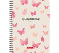 BRUNNEN Diario scolastico Style (2025/2026) "Butterfly", 2 pagine = 1 settimana, A5, 160 pagine, busta PP