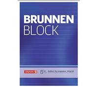 Brunnen Kieserblock - Blocco a righe, formato A5, 50 pz, colore: bianco