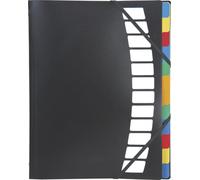 Brunnen Organiser Folder A4 12-Piece Polypropylene Black