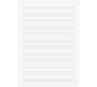 Brunnen - Ricariche di fogli per raccoglitore ad anelli, formato A4, 70 g/mq, 4 fori, rilegatura a pentagramma a 12 righe