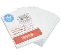 Brunnen - Schede per schedario, 180 g/mq, formato A8 orizzontale, colore: bianco