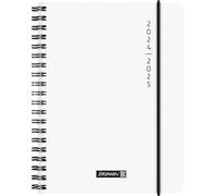 BRUNNEN Schülerkalender 2024/2025 "Plain White", 2 Seiten = 1 Woche, A6, 208 Seiten, weiß