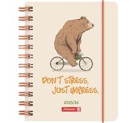 BRUNNEN Schülerkalender (2025/2026) "Bear", 1 Seite = 1 Tag, A6, 352 Seiten, PP-Umschlag, mehrfarbig