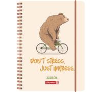 BRUNNEN Schülerkalender (2025/2026) "Bear", 2 Seiten = 1 Woche, A5, 208 Seiten, PP-Umschlag, mehrfarbig