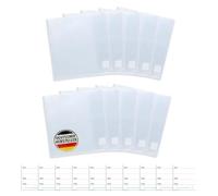 Brunnen Set di 10 buste trasparenti per libri di altezza 26,5 cm - Copertina per libri premium con 10 adesivi di ricambio extra per un riutilizzo sostenibile - Custodie robuste in confezione