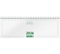 BRUNNEN Taccuino orizzontale, mod. 772 2026, 297 × 105 mm, in cartone, bianco