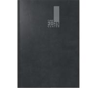 BRUNNEN TimeCenter - Agenda a libro modello 725 (2025), 2 pagine = 1 settimana, A5, 352 pagine, copertina baladek, colore: Nero