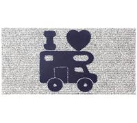BRUNNER 0201034N.CA Zerbino Grigio con Disegno Camper, Hello Camper 25X50 Cm Tessuto 100% PP