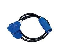 Brunner 0301084N Adaptor, Adattatore di Corrente CEE/CEE con Doppia Presa a Gomito, Cavo in Gomma da 150 Cm (3X2,5 Mm^2), Omologato Ce 230V-16A, Ip 44