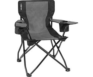 BRUNNER 0404038N.C20 Sedia Pieghevole da Campeggio con Ampi Braccioli, Grigio/Nero, Portata 102 kg