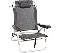 BRUNNER 0404152N Siren, Sedia Spiaggina Reclinabile, Design Elegante, Sedia da Spiaggia Colore Grigio, Seduta Confortevole, Portata Max 110 kg