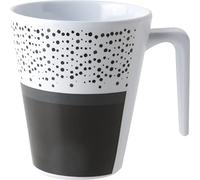 BRUNNER 0830035N.C6X Tazza da Campeggio con Fondo Antislip, Collezione Pralin da 30 Cl, Colore Bianco/Nero, Tazza in Materiale Resistente, Infrangibile