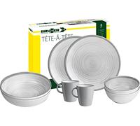 Brunner Set Stoviglie melamina Tête-à-tête Bellagio 8pz Bianco