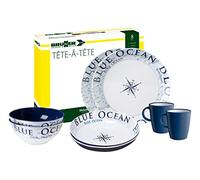 Set di stoviglie Brunner Tête-à-Tête 8 pezzi 2 persone OcEano Blu