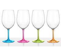 BRUNNER 0830184C.C1P Eleganti Calici Multicolor Infrangibili Set 4 Pz, Wineglass Glamour, 60 Cl