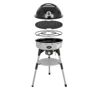 BRUNNER Devil BBQruiser HT Roundgrid Barbecue a Gas Portatile 4 kW con Griglia Rotonda Antiaderente, Coperchio con Termometro, Pieghevole, 30 mbar, Ideale per Campeggio e Outdoor