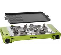 Brunner Fornello a Gas Devil Double - 2 Fuochi con Grill in Alluminio, Accension