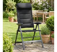 Brunner Sdraio da Giardino Pieghevole Cuscino Poggiatesta Schienale Reclinabile in Alluminio/Poliestere Dimensioni 46,5x42x124 cm colore Nero - Skye 3D