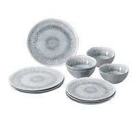 Brunner Set di stoviglie in melamina e pietra Midday Odette Pearl 12pz Grigio