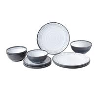 Brunner Set di stoviglie in melamina e polvere minerale Midday Granada 12pz Nero