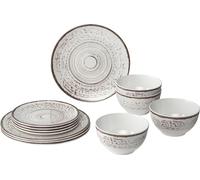 BRUNNER Set stoviglie da Campeggio (Set 12 Pezzi) per 4 Persone - Midday Kassandra - in melamina di Alta qualità, Antiscivolo e Resistente