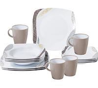 BRUNNER Set stoviglie da Campeggio (Set 16 Pezzi) per 4 Persone - Melamine Set Khadì - in melamina di Alta qualità, Antiscivolo e Resistente