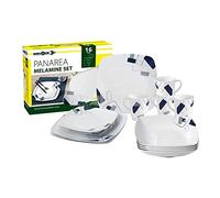 BRUNNER Set stoviglie da Campeggio (Set 16 Pezzi) per 4 Persone - Melamine Set Panarea - in melamina di Alta qualità, Antiscivolo e Resistente