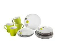 Brunner set stoviglie in melamina Lunch Box Space 16pz Bianco/Lime