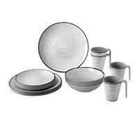 Brunner set stoviglie in melamina Lunch Box Tivoli 16pz Bianco/Grigio