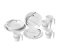 Brunner set stoviglie in Melamina Serenade 16pz Bianco/Nero