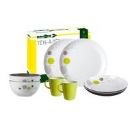 Brunner Set stoviglie in melamina Tête-à-tête Space 8pz Bianco/Lime