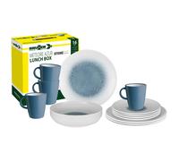 Brunner Set stoviglie melamina Lunch Box Meteore 16pz Bianco/Blu
