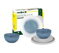 Brunner Set Stoviglie melamina Midday Meteore 12pz Bianco/Blu