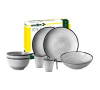 Brunner Set Stoviglie melamina Tête-à-tête Tivoli 8pz Bianco/Grigio
