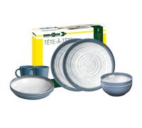 Brunner Set Stoviglie melamina Tête-à-tête Tuscany 8pz Bianco/Blu