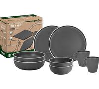 Brunner Tête-à-Tête - Set da pranzo in melamina, 8 pezzi, colore: Grigio Dolomit