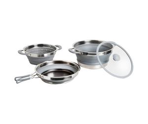 Brunner - Volcano Pasta al Volo Fold-Away - Set di pentole Ø 24 cm grigio